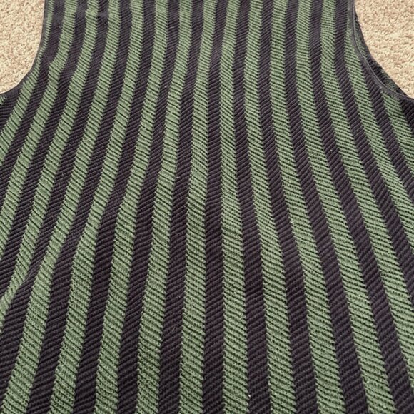 Vintage Colours By Alexander Julian Knit Cotton Sweater Vest Green Stripe Large - Picture 9 of 9